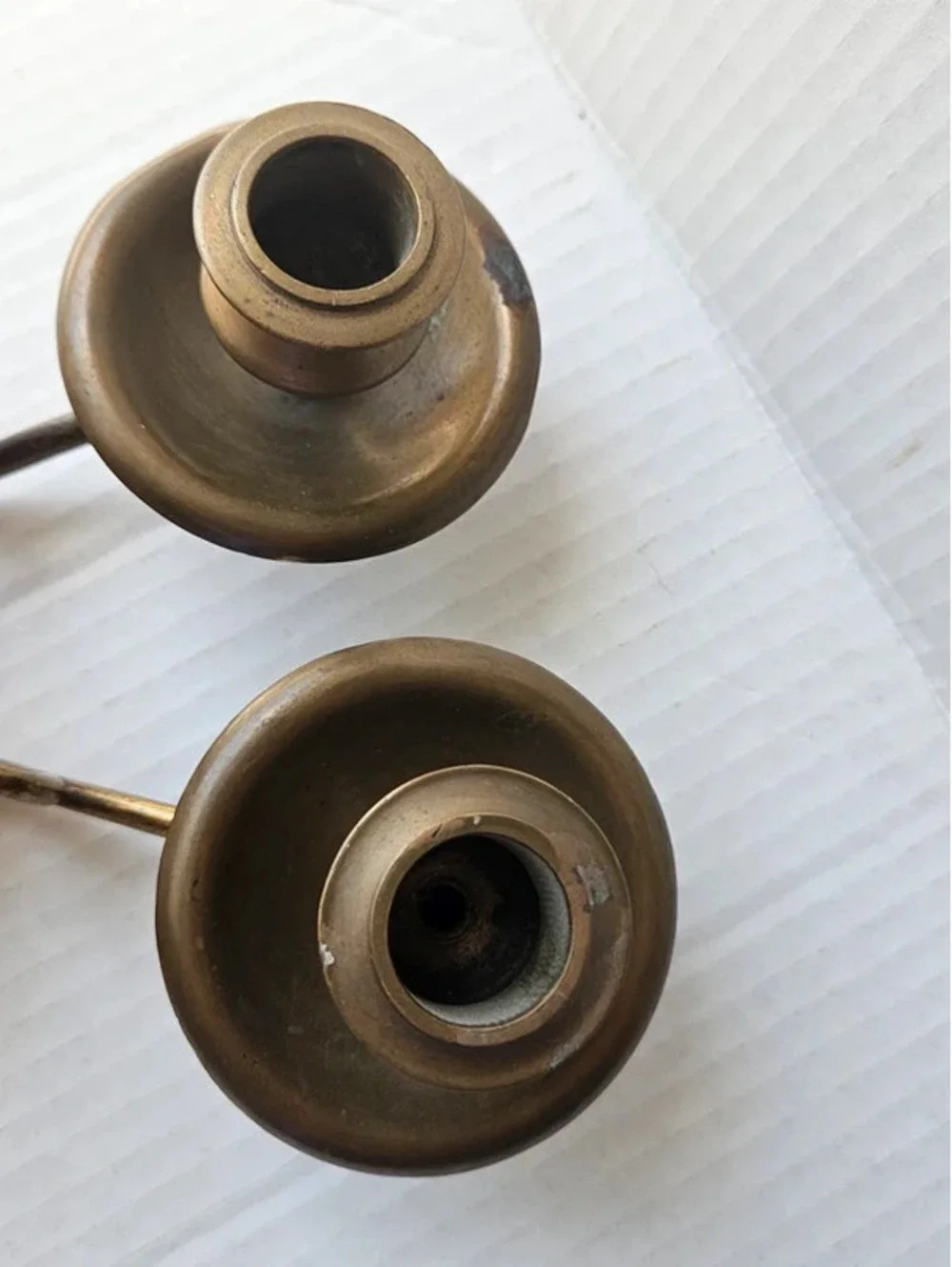Vintage Art Nouveau brass piano candle sconces swivel wall holders cottagecore